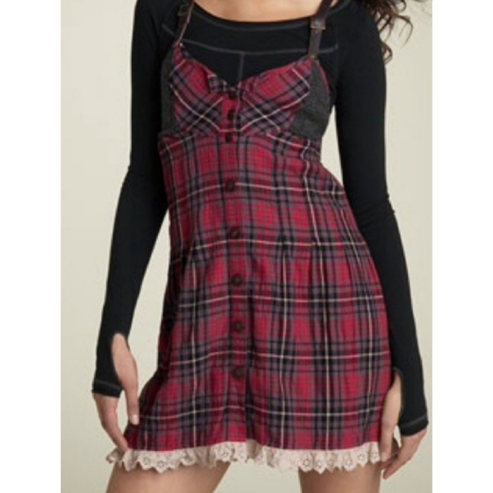 Free people open roads button down plaid dress